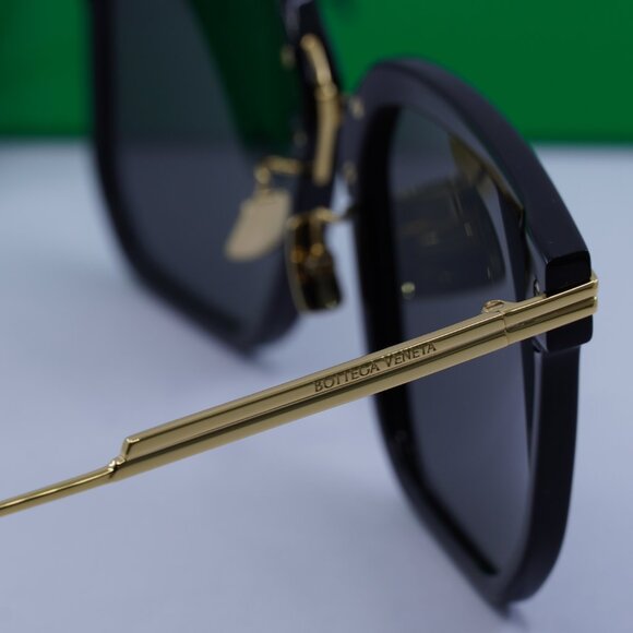 Bottega Veneta BV1083SA 001 Square Sunglasses - Black/Gold/Grey - Picture 9 of 10